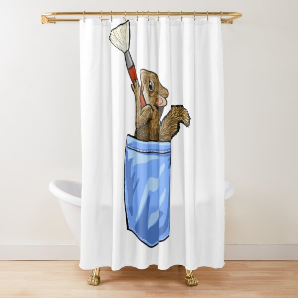 Happy Little Squirrel Shower Curtain
