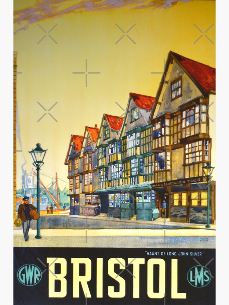 "Bristol Vintage Travel Poster" Sticker for Sale by Culturio Redbubble