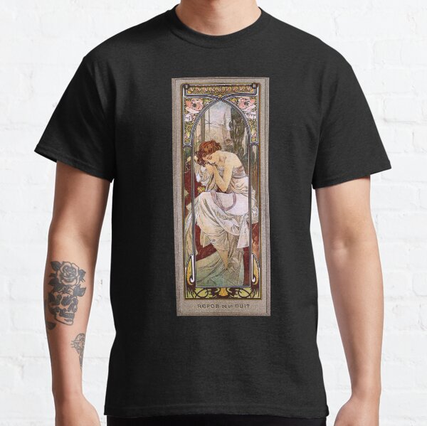 Rest Of The Night by Alphonse Mucha - Old Masters Paintings Reproduction Classic T-Shirt