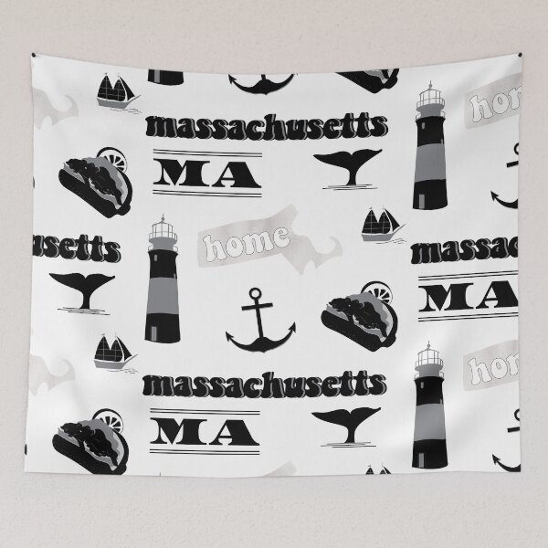 Item preview, Black Watercolor Massachusetts US State Pack designed and sold by The-Goods.