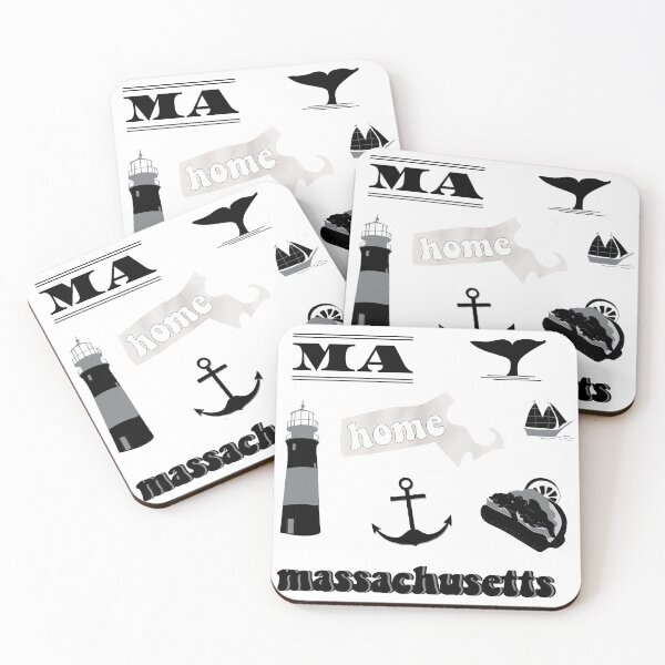 Item preview, Black Watercolor Massachusetts US State Pack designed and sold by The-Goods.