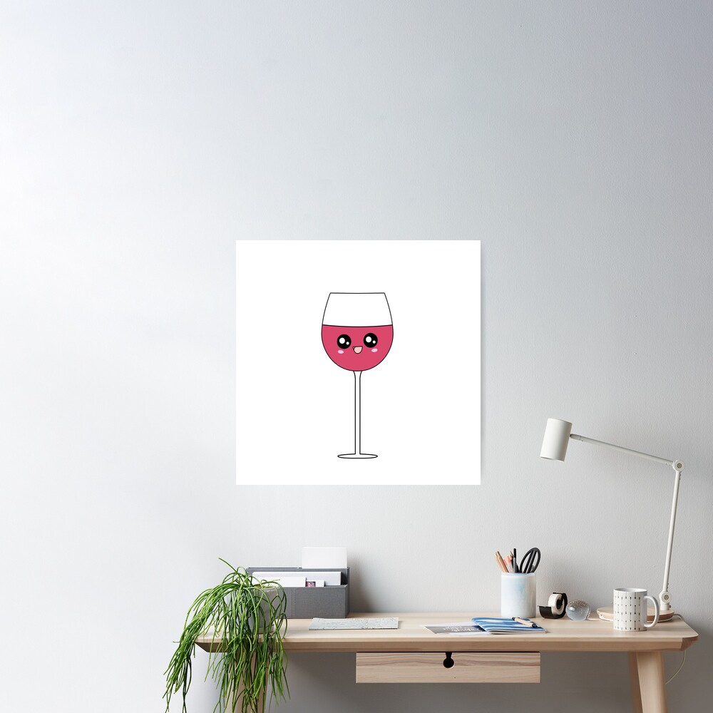 Cute Wine Glass Art Print for Sale by --Iris