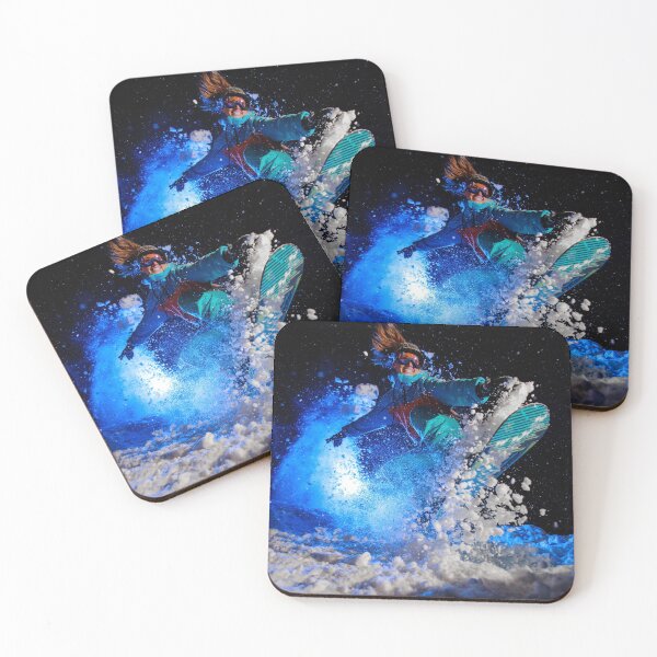 Item preview, Snowboard art of woman snowboarding on the mountain top designed and sold by GypsyMagic.