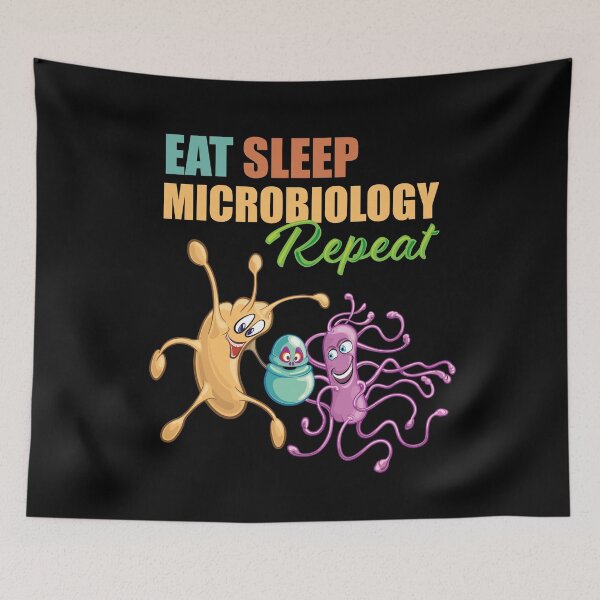 Item preview, Eat Sleep Microbiology Repeat Funny Gift For Microbiologists with retro colors designed and sold by Zit-Zat-Zot.