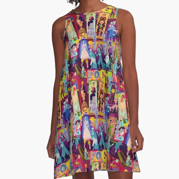 Retro Mansion Collage A-Line Dress