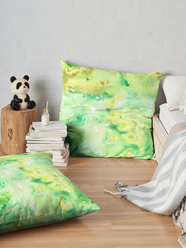 Alternate view of Green Marble Watercolour Floor Pillow