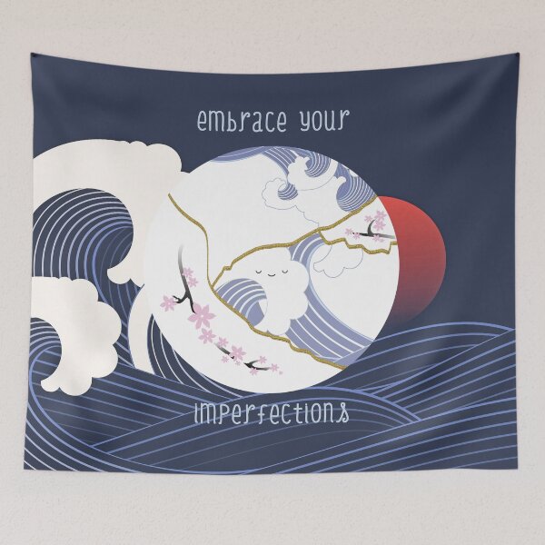 Item preview, Kintsugi Moon Embrace Your Imperfections designed and sold by bittergodart.