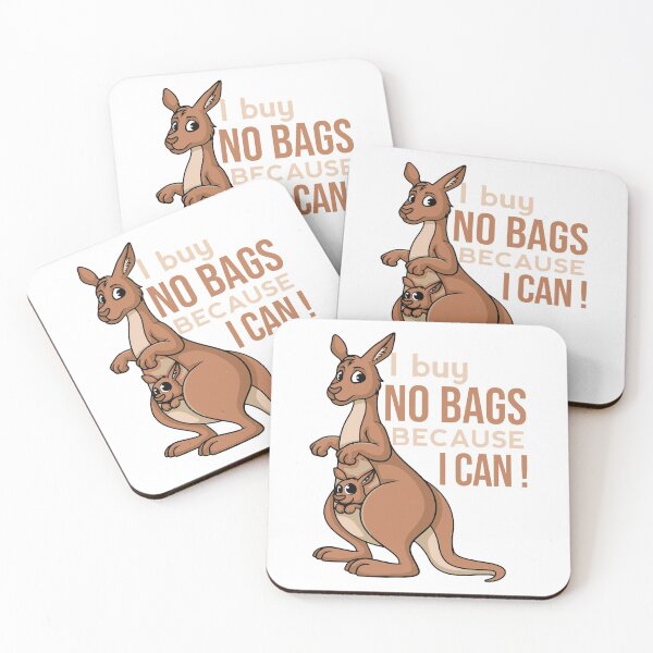 Item preview, I Buy No Bags Because I Can ! Kangaroo and Kid Kangaroo ! designed and sold by creativeliberty.