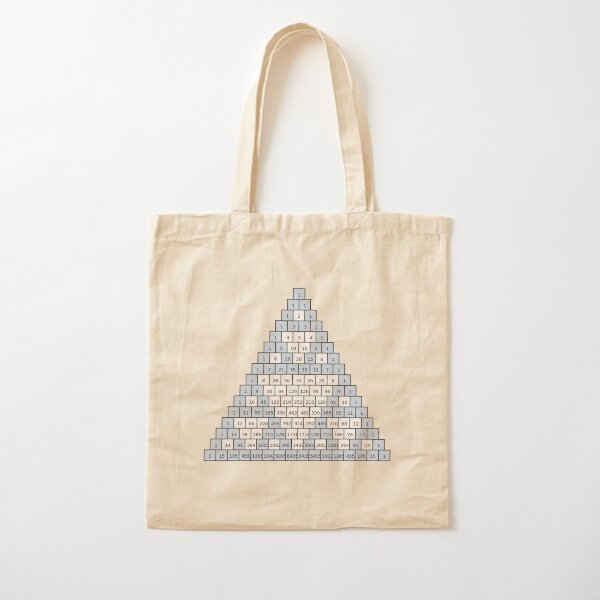 Math-based images in everyday children's setting lay the foundation for subsequent mathematical abilities. Pascal's Triangle,  треугольник паскаля, #PascalsTriangle,  #треугольникпаскаля Cotton Tote Bag