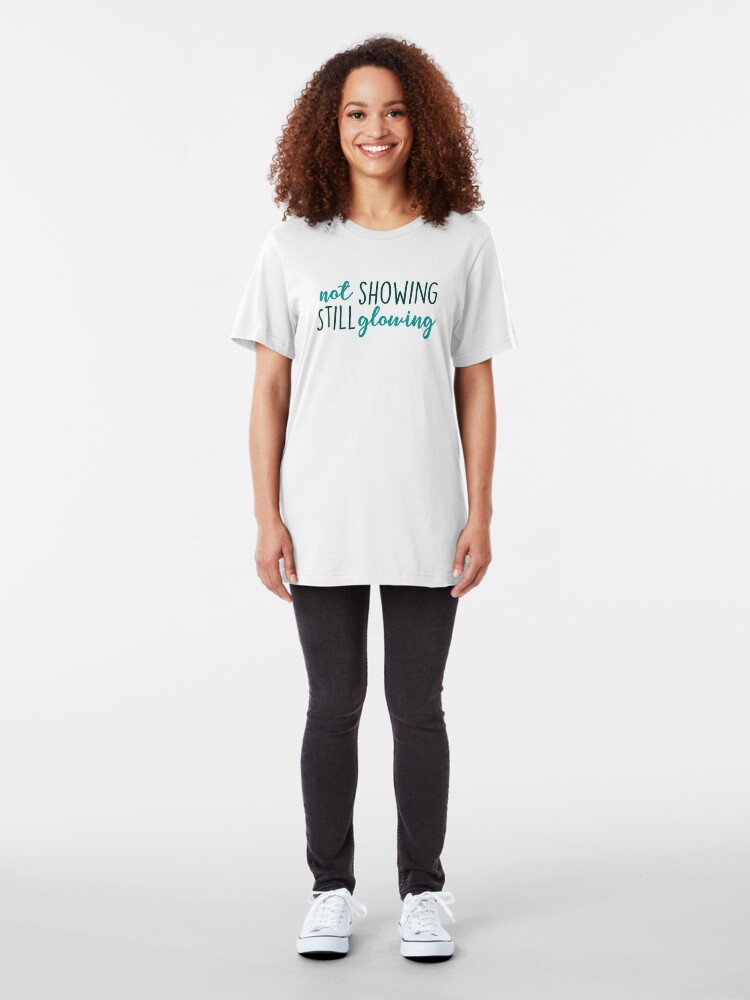 Alternate view of Not Showing Still Glowing Adoption Shirt Slim Fit T-Shirt