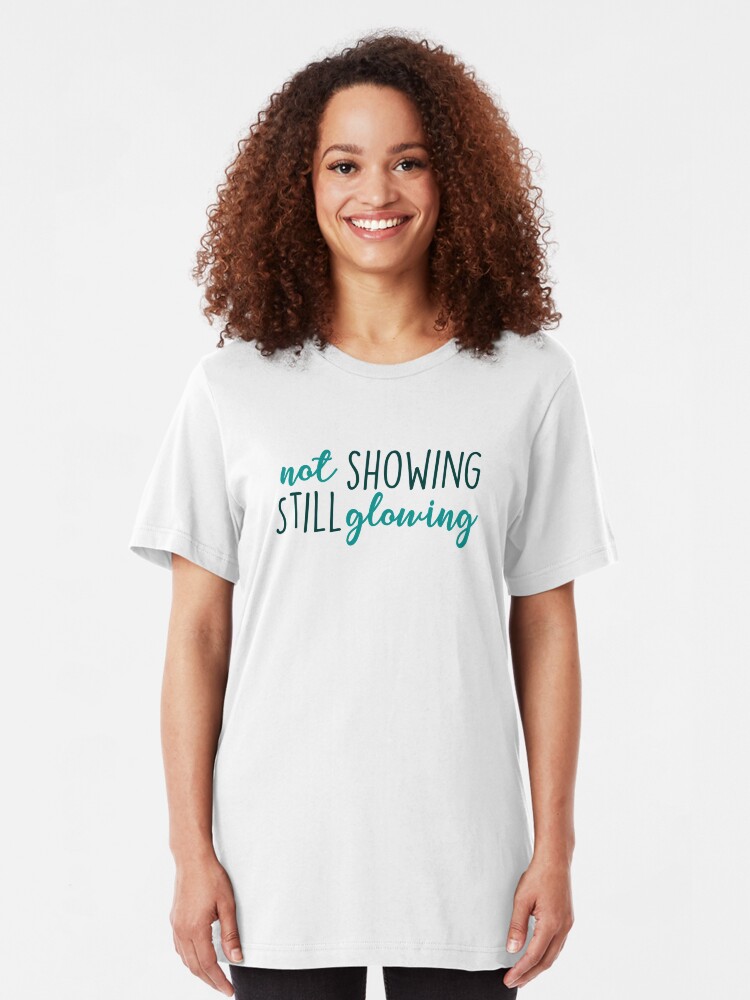 Alternate view of Not Showing Still Glowing Adoption Shirt Slim Fit T-Shirt