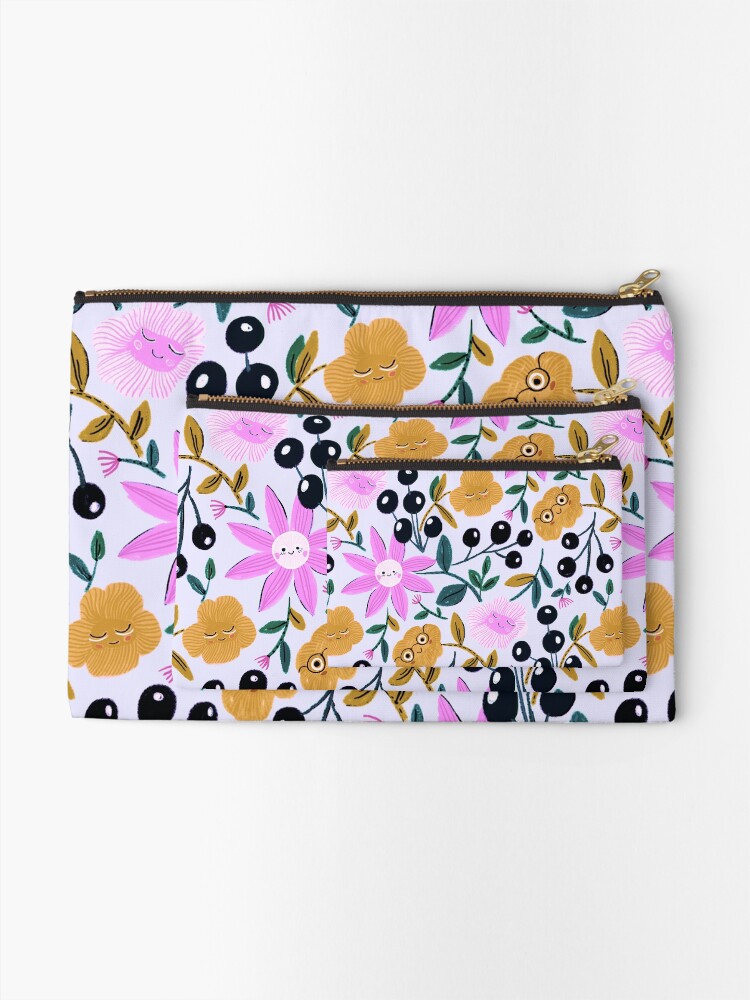 Alternate view of Happy delightful flower garden Zipper Pouch