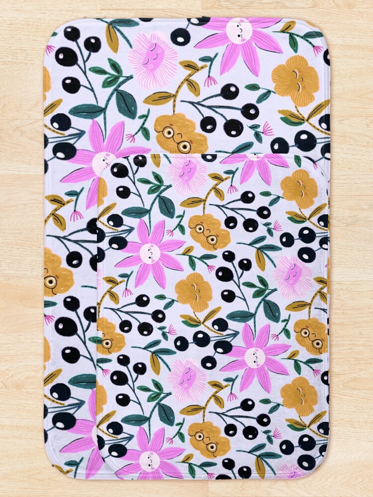 Alternate view of Happy delightful flower garden Bath Mat
