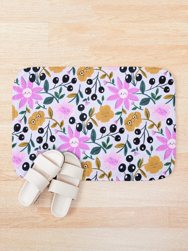 Alternate view of Happy delightful flower garden Bath Mat