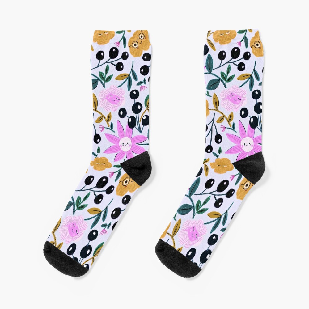 Happy delightful flower garden Socks