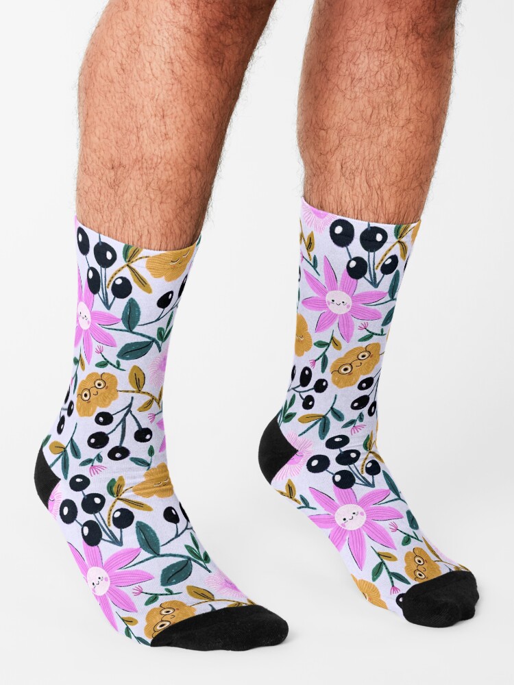Alternate view of Happy delightful flower garden Socks