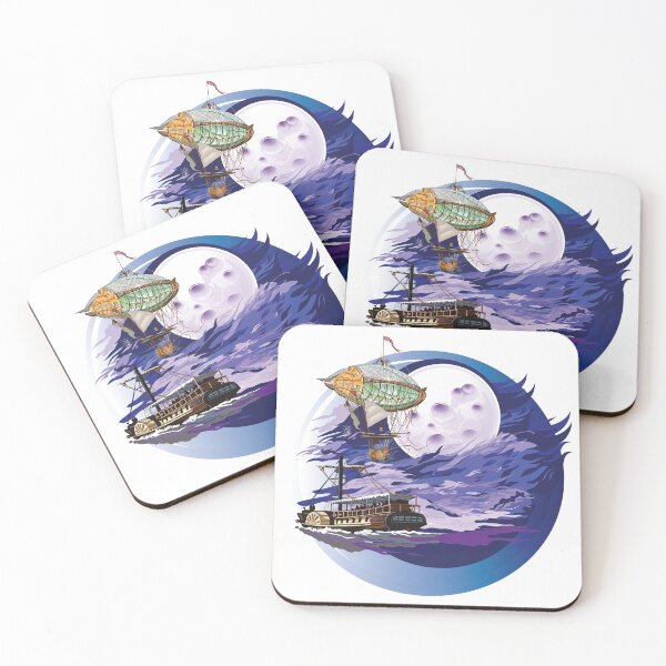 Item preview, Fantasy airship in the moonlight. designed and sold by emphatic.