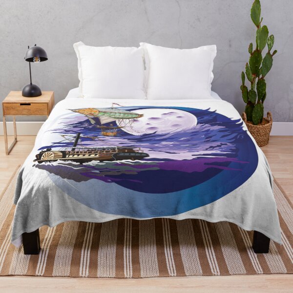 Item preview, Fantasy airship in the moonlight. designed and sold by emphatic.