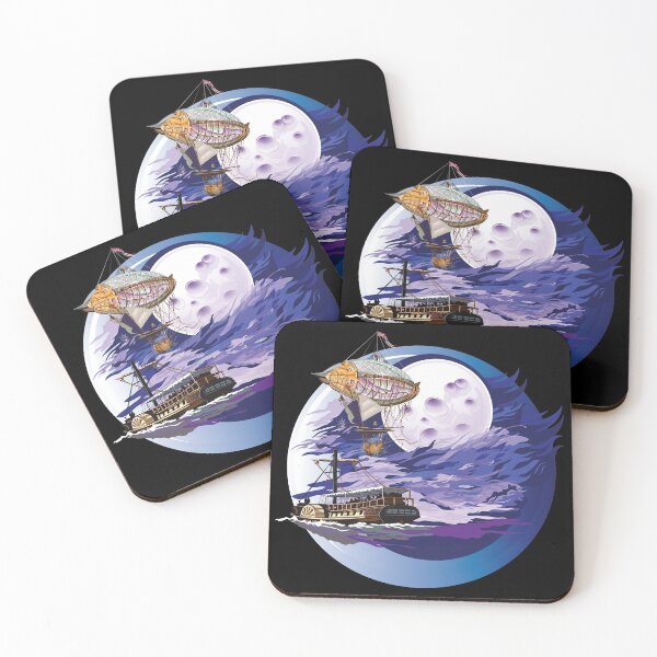 Item preview, Fantasy airship in the moonlight. designed and sold by emphatic.