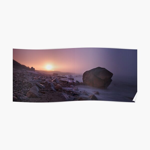 Light house in the fog - Providence Poster