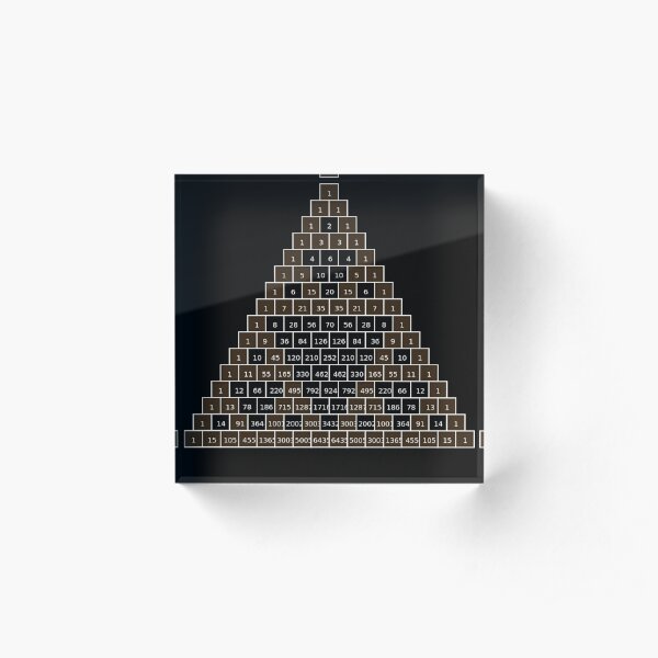 Math-based images in everyday children's setting lay the foundation for subsequent mathematical abilities. Pascal's Triangle,  треугольник паскаля, #PascalsTriangle,  #треугольникпаскаля Acrylic Block