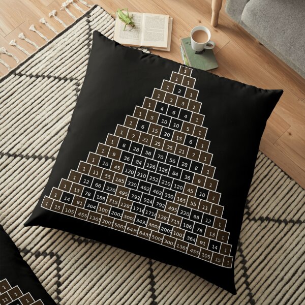 Math-based images in everyday children's setting lay the foundation for subsequent mathematical abilities. Pascal's Triangle,  треугольник паскаля, #PascalsTriangle,  #треугольникпаскаля Floor Pillow