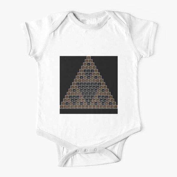 Math-based images in everyday children's setting lay the foundation for subsequent mathematical abilities. Pascal's Triangle,  треугольник паскаля, #PascalsTriangle,  #треугольникпаскаля Short Sleeve Baby One-Piece