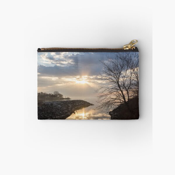 Item preview, Glossy God Rays Glow - Sublime Sunrise on the Lakeshore  designed and sold by Georgia Mizuleva.