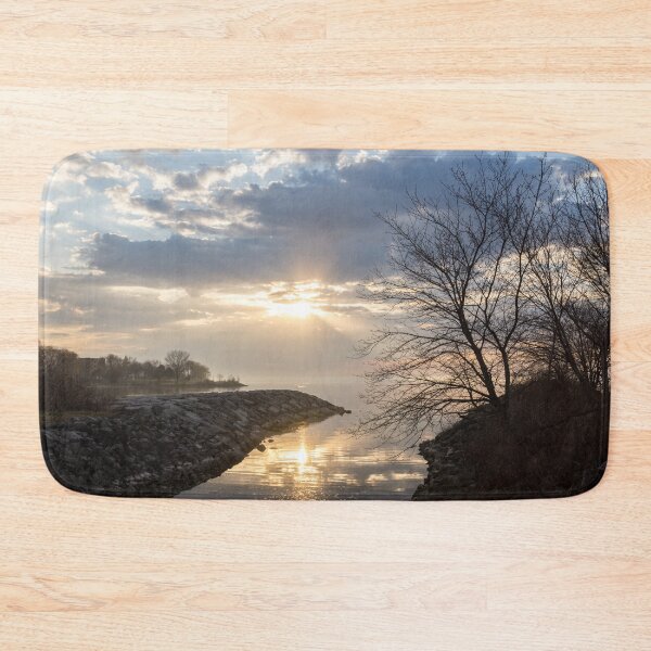 Item preview, Glossy God Rays Glow - Sublime Sunrise on the Lakeshore  designed and sold by Georgia Mizuleva.