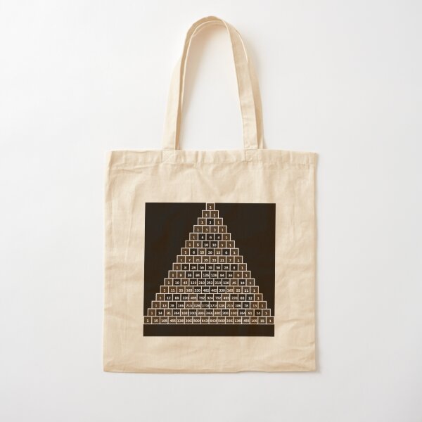 Math-based images in everyday children's setting lay the foundation for subsequent mathematical abilities. Pascal's Triangle,  треугольник паскаля, #PascalsTriangle,  #треугольникпаскаля Cotton Tote Bag