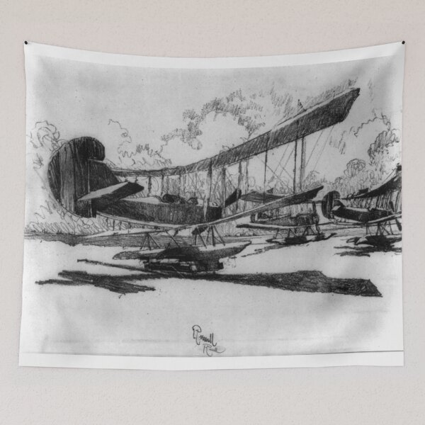 Item preview, Hydroplanes At Rest On the Beach - Joseph Pennell - 1917 designed and sold by CrankyOldDude.