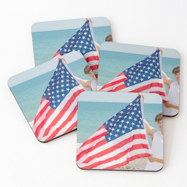Item preview, A young man holding the flag of The USA designed and sold by Ben Gingell.