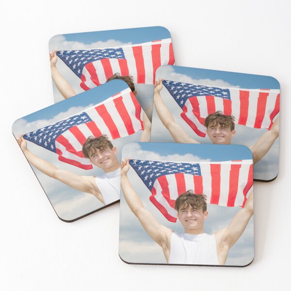 Item preview, A young man holding the flag of The USA designed and sold by Ben Gingell.