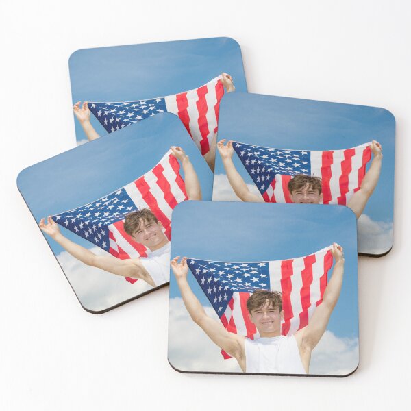 Item preview, A young man holding the flag of The USA designed and sold by Ben Gingell.
