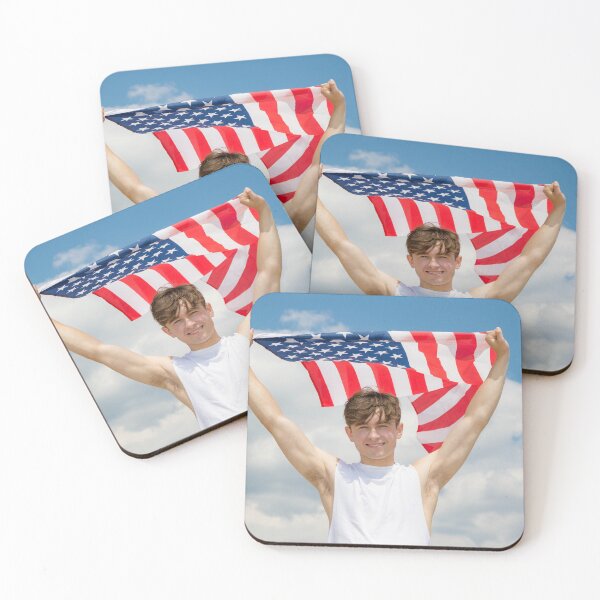 Item preview, A young man holding the flag of The USA designed and sold by Ben Gingell.