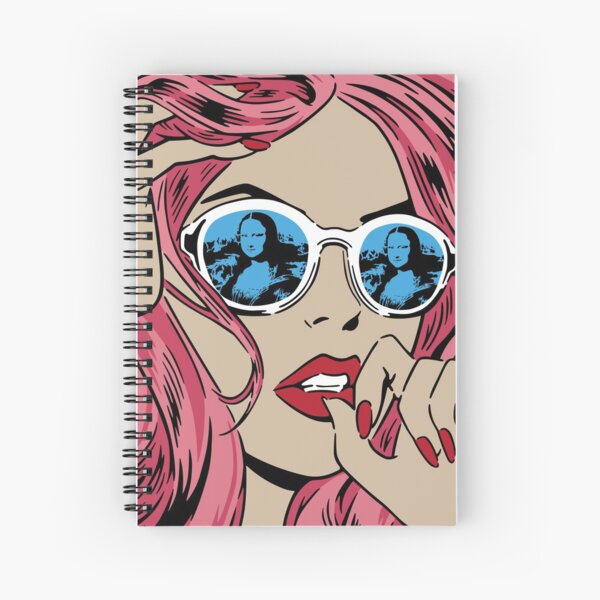 Mona Lisa Reflections Pink Spiral Notebook