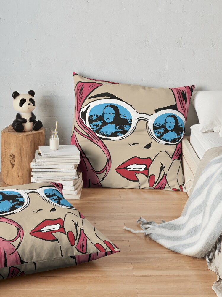 Alternate view of Mona Lisa Reflections Pink Floor Pillow