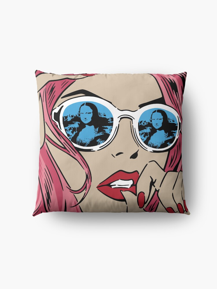 Alternate view of Mona Lisa Reflections Pink Floor Pillow
