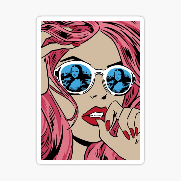 Mona Lisa Reflections Pink Sticker