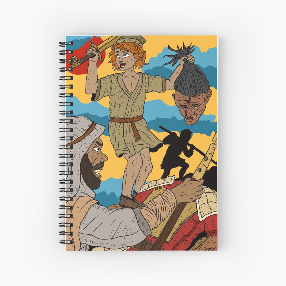 David and Goliath, bible story. hebrew battle scene. Spiral Notebook for  Sale by JJ ADX