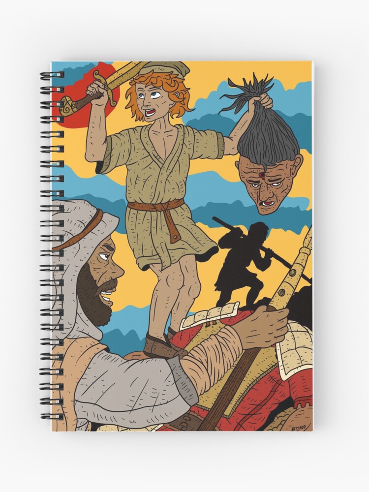 David and Goliath, bible story. hebrew battle scene. Spiral Notebook for  Sale by JJ ADX