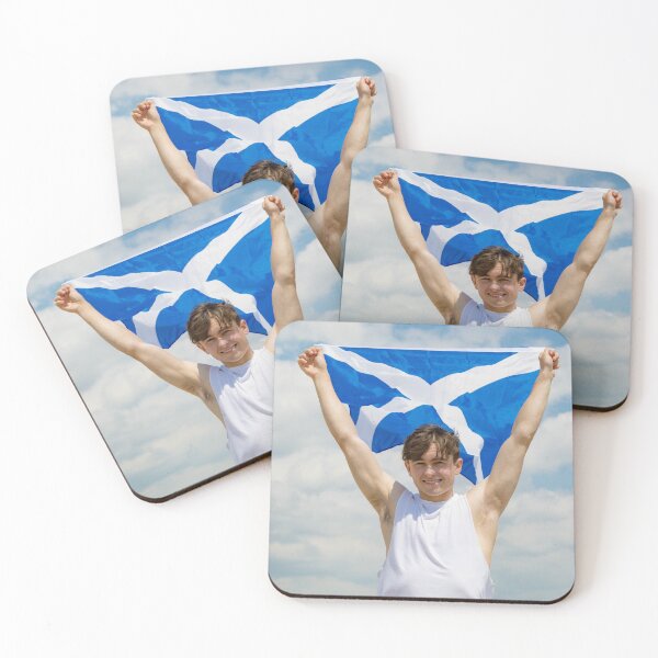 Item preview, A young man holding the flag of Scotland designed and sold by Ben Gingell.