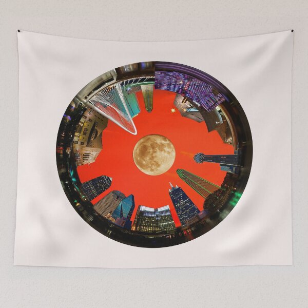 Item preview, Dallas Fort Worth Circular Skyline - Circular Cityscape Highlights of Dallas and Fort Worth Texas designed and sold by Warren Paul Harris.