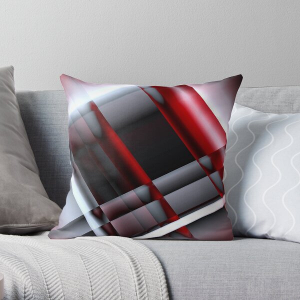 Décoratif rouge et blanc Coussin