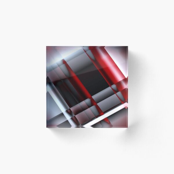 Decorative Red And White Acrylic Block