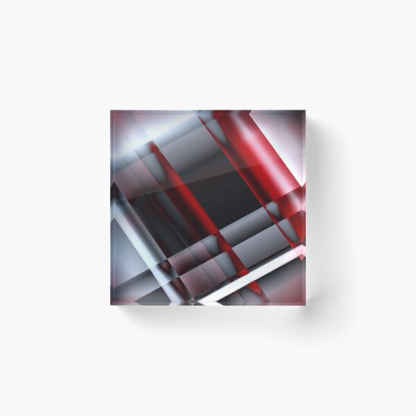 Decorative Red And White Acrylic Block