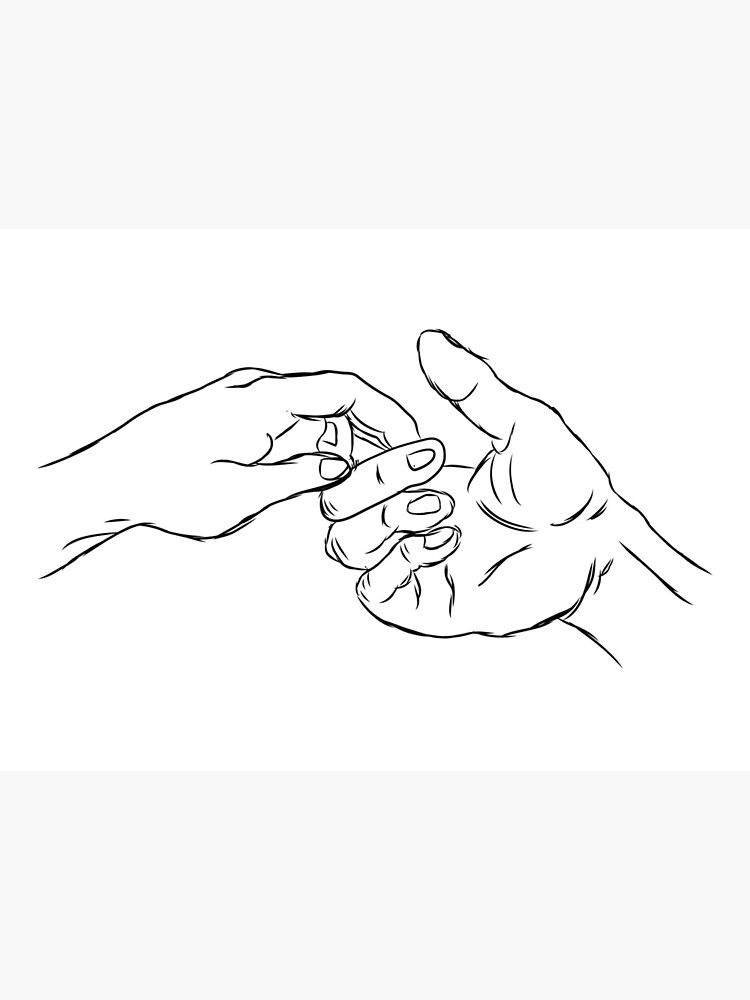 Reaching Hands Holding Hands Drawing Art Board Print By Baller 11 Redbubble