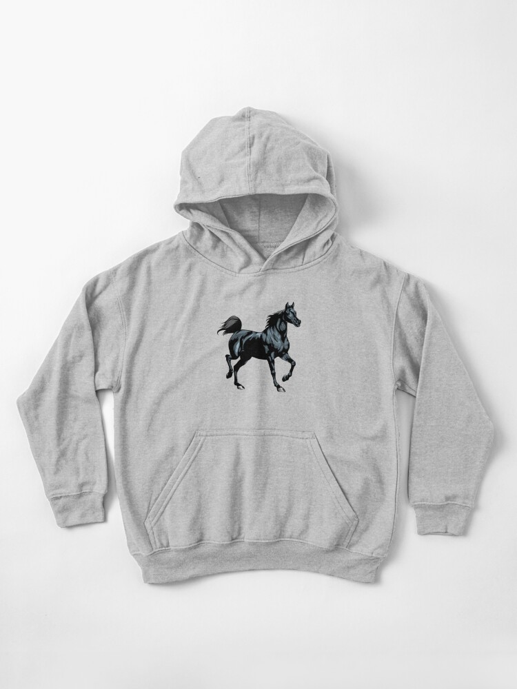black polo hoodie with white horse