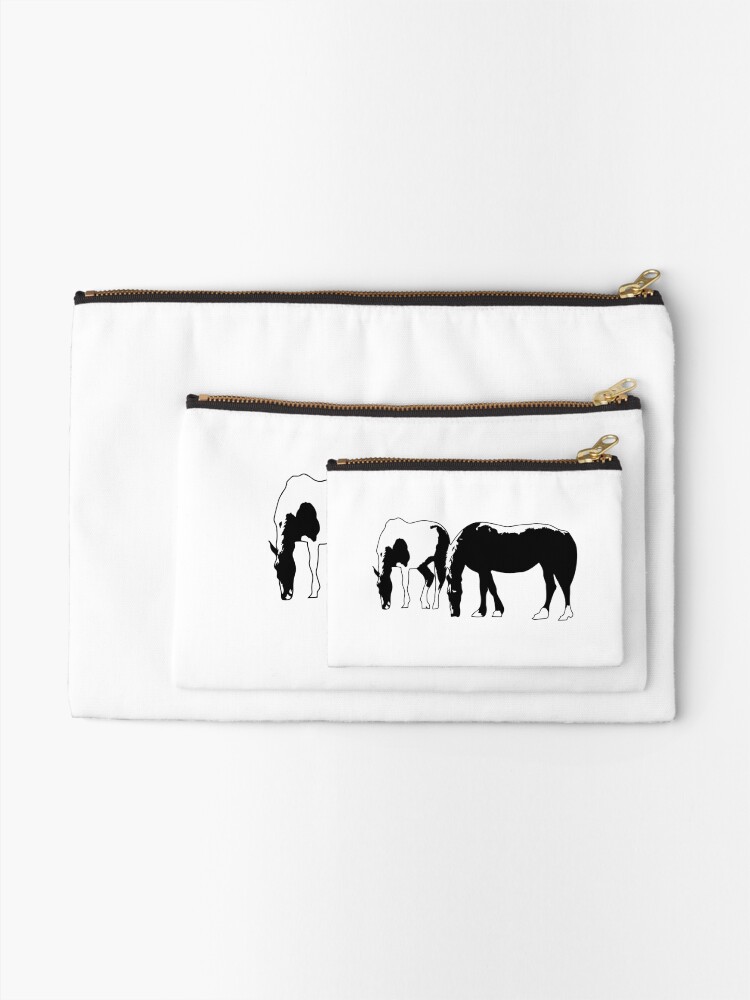 Alternate view of Horses in a field Vector Zipper Pouch