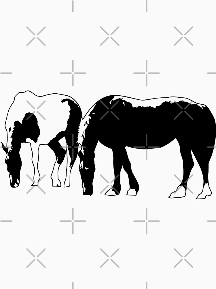 Horses in a field Vector by tribbledesign
